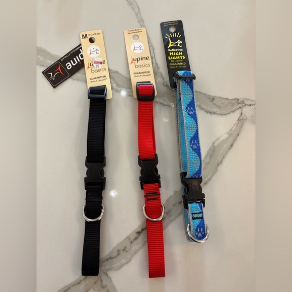Dog Collars - Black, Red, Blue - Picture 1 of 2